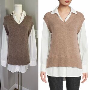 Elie Tahari Wool Cashmere Sweater Vest Shirt